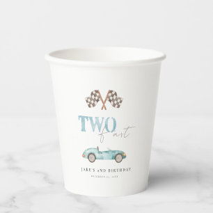 Gobelets En Papier Retro Race Car Coupes de papier Anniversaire
