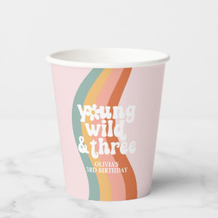 Gobelets En Papier Retro Rainbow Young Wild Three Daisy