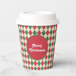 Gobelets En Papier Retro Red Green Harlequin