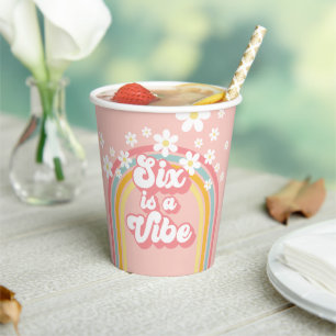 Gobelets En Papier Retro Six est une ambiance Anniversaire 6 ans groo