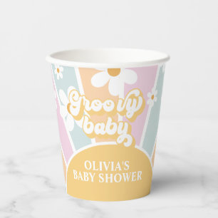 Gobelets En Papier Retro Sunshine Groovy BÉBÉ pastel Daisy