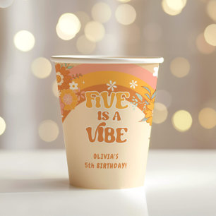 Gobelets En Papier Retro super 5 est une vibe 5e anniversaire