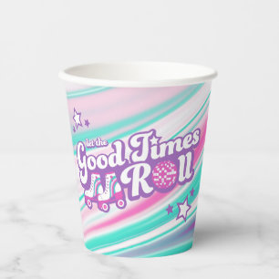 Gobelets En Papier Retro Super Roller Disco Party