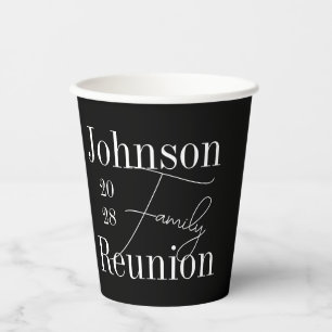 Gobelets En Papier Retrouvailles familiales modernes Black and White