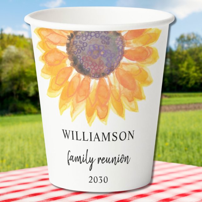 Gobelets En Papier Réunion de la famille des tournesols (Créateur téléchargé)