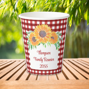 Gobelets En Papier Réunion personnalisée de la famille des tournesols