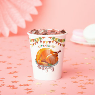 Gobelets En Papier Réunissons-nous pour le Repas de Thanksgiving Bébé