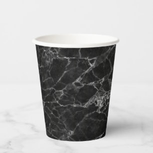 Gobelets En Papier Revêtement en pierre de marbre noir
