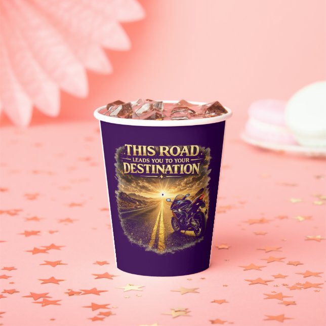 Gobelets En Papier Road Leads to Your Destination Paper Cups (Insitu)