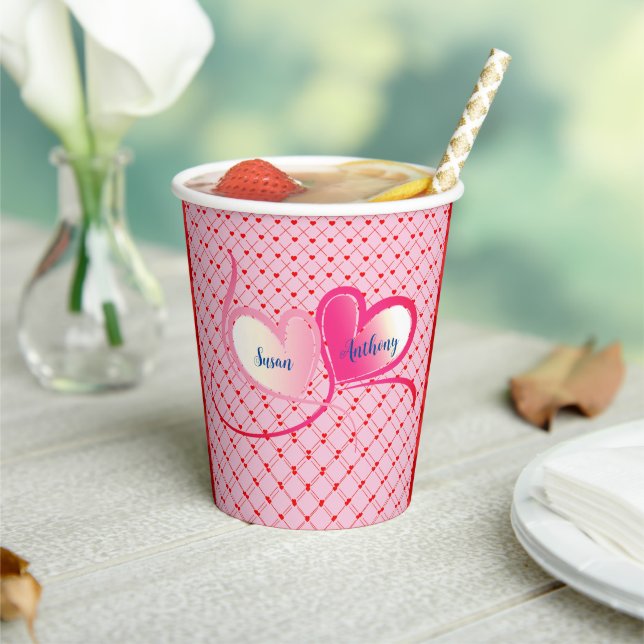Gobelets En Papier Romance Valentine Love Heart (Insitu)