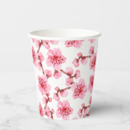 Gobelets En Papier Romantic pink Cherry blosson