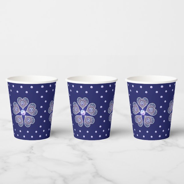 Gobelets En Papier Rosace bleue (Multi)