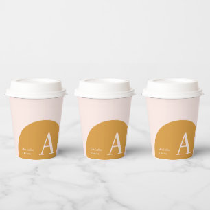 Gobelets En Papier Rose et jaune Bloc de couleur Affaires Café pers