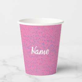 Gobelets En Papier Rose mignon Avec Points Bleus Pastel Fille