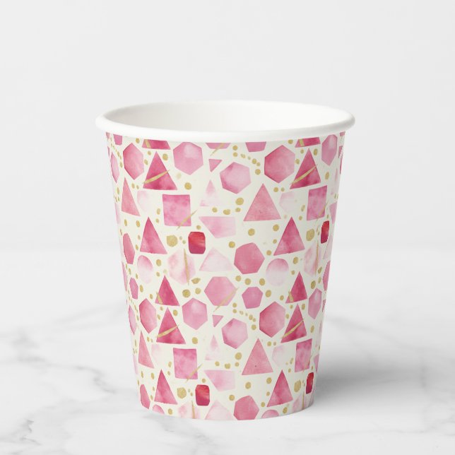 Gobelets En Papier Rose Quartz Prism Mosaic (Recto)