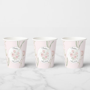 Gobelets En Papier Roses Roses Blanches Tulipes Mariage Rose Pâle