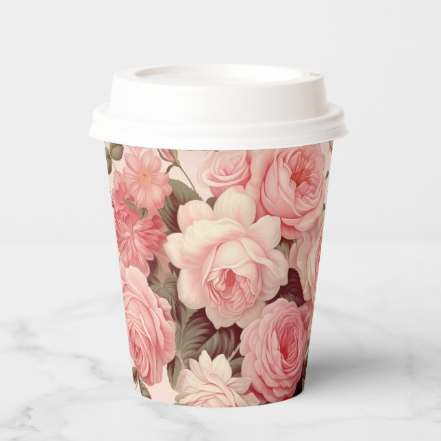 Gobelets En Papier Roses roses roses roses Chic (Recto)