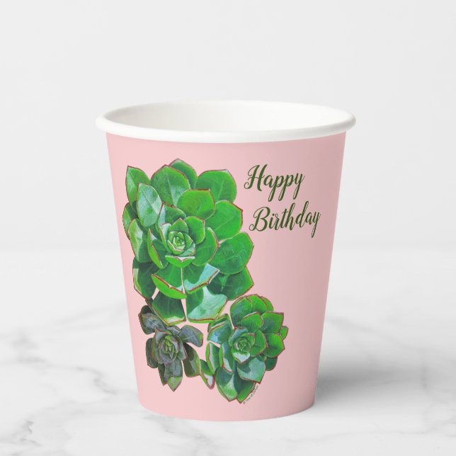 Gobelets En Papier Rosette Succulents Coupes en papier (Recto)