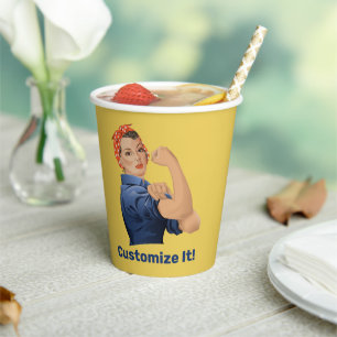 Gobelets En Papier Rosie des tasses de papier Riveter