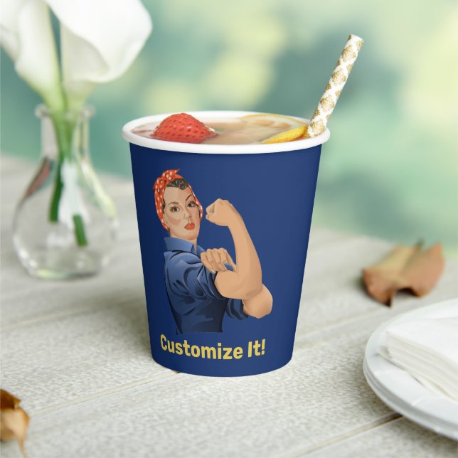 Gobelets En Papier Rosie the Riveter (Insitu)