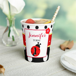 Gobelets En Papier Rouge mignon et noir Ladybug