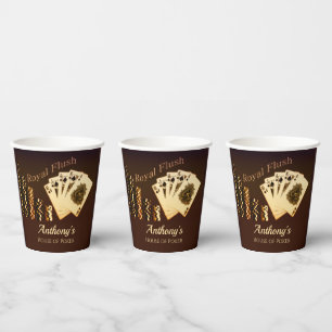 Gobelets En Papier Royal Flush Poker Coupes de papier personnalisées