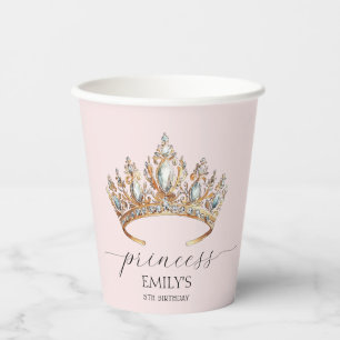 Gobelets En Papier Royal Princess Crown Girl Birthday Party