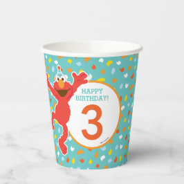 Gobelets En Papier Rue Sésame | Anniversaire d'Elmo Confetti