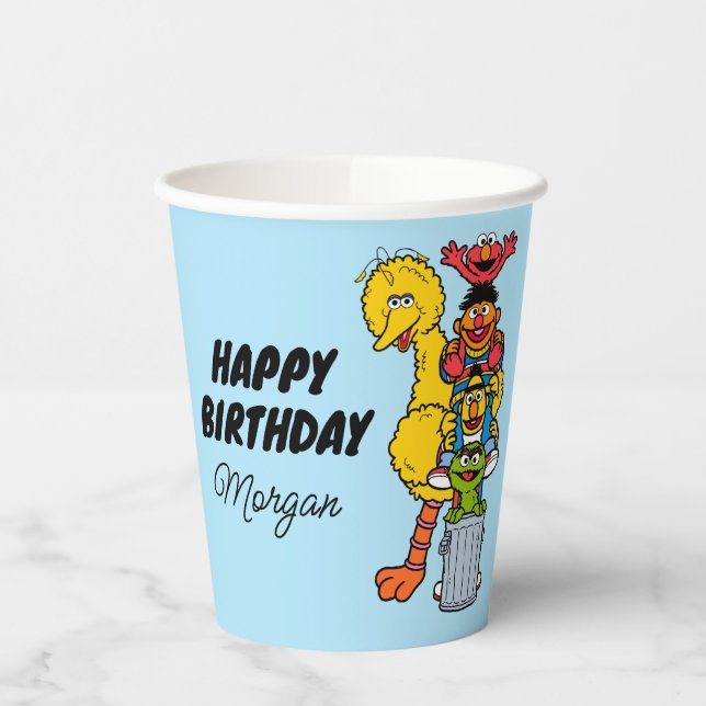 Gobelets En Papier Rue Sésame | Joyeux Anniversaire (Gauche)
