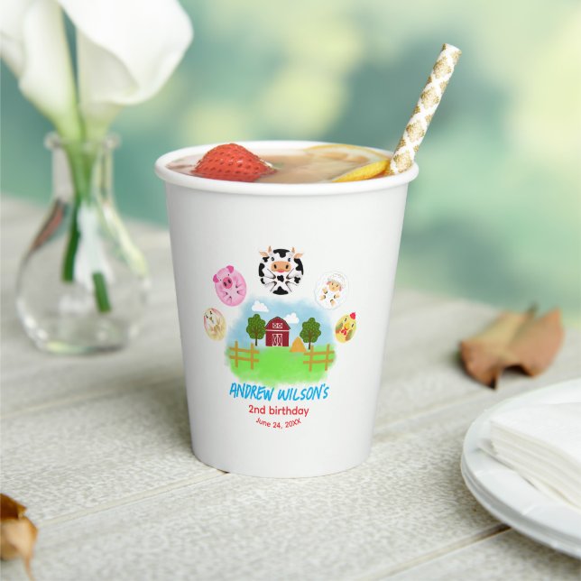 Gobelets En Papier Rustic Farm Calling All Party Animals (Insitu)