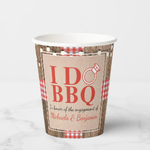 Gobelets En Papier Rustique I Do BBQ Engagement Partie Couples Douche