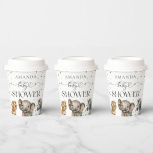 Gobelets En Papier Safari Animaux Baby shower moderne