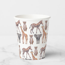Gobelets En Papier Safari Baby Animals Motif