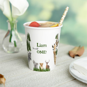 Gobelets En Papier Safari Wild One Birthday Party tasse de papier