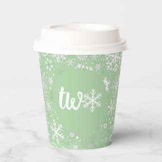 Gobelets En Papier Sage Green Snowflop Coupe deux papier