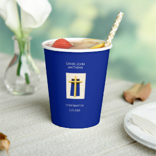 Gobelets En Papier Saint Croix Bold Blue Religion Party