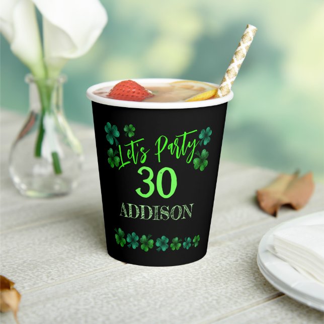Gobelets En Papier Saint Patrick Day Anniversaire Faisons shamrock (Insitu)