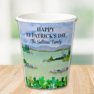 Gobelets En Papier Saint Patrick's Day Lucky Shamrock personnalisé