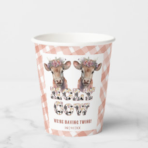 Gobelets En Papier Saint-Vache Twins Russe Plaid Baby shower