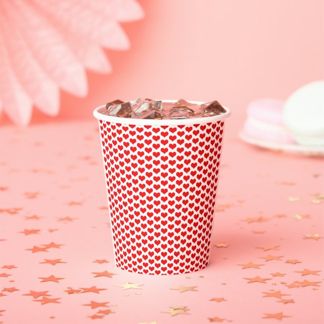 Gobelets En Papier Saint Valentin Chaleur Rouge Motif Mariage (Insitu)