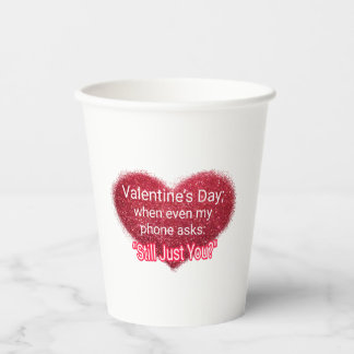 Gobelets En Papier Saint-Valentin simple texte sarcastique sur cœur