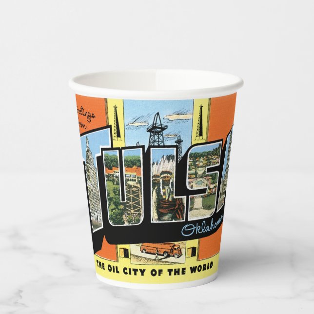 Gobelets En Papier Salutations de Tulsa, Oklahoma ! (Gauche)