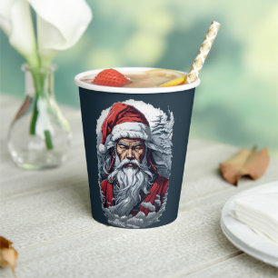 Gobelets En Papier Samurai Père Noël Warrior Christmas Art Cadeau