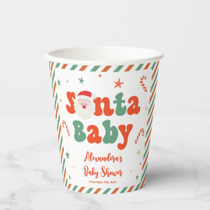 Gobelets En Papier Santa Baby Fête de Bébé de Noël