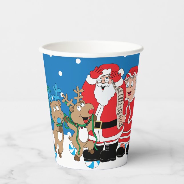 Gobelets en papier "Santa Happy" 250 ml (Recto)