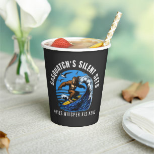Gobelets En Papier Sasquatch's Silent Sets Surfing Bigfoot Black