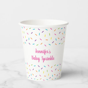 Gobelets En Papier Saupoudrer rose arc-en-ciel