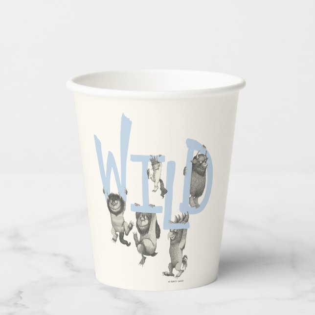 Gobelets En Papier SAUVAGE | Wild Things et Max - Bleu (Recto)