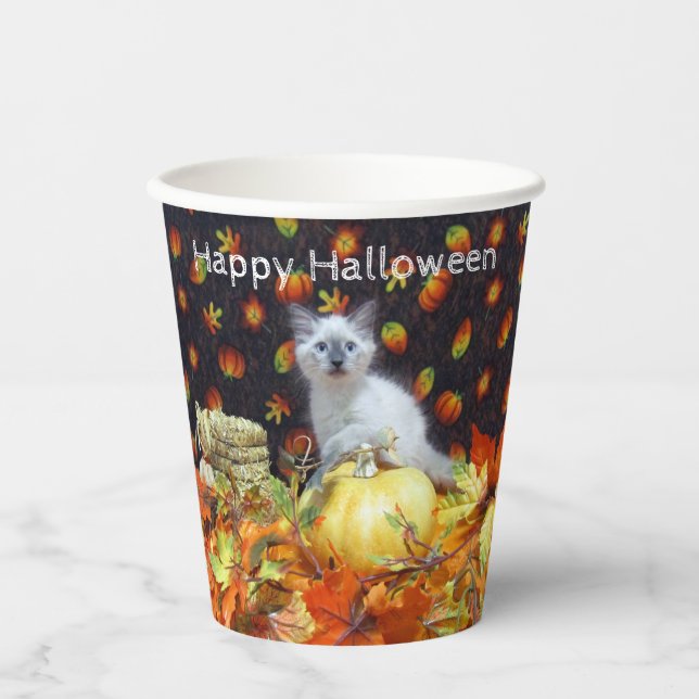 Gobelets En Papier Savannah's Fall / Automne / Halloween Cat Party (Recto)
