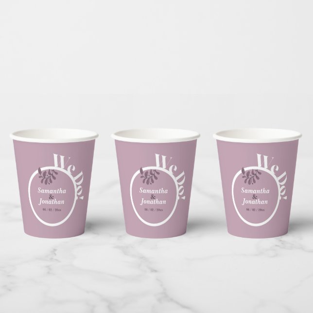 Gobelets En Papier Sceau d'enveloppe Mariage rose simple (Multi)